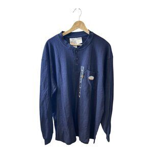 Rasco Flame Resistant Navy Blue Long Sleeve Henley T-Shirt NTF453 Size XL NWT